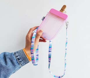 Leak-proof Ice Cream Drink Water Bottle with Strap