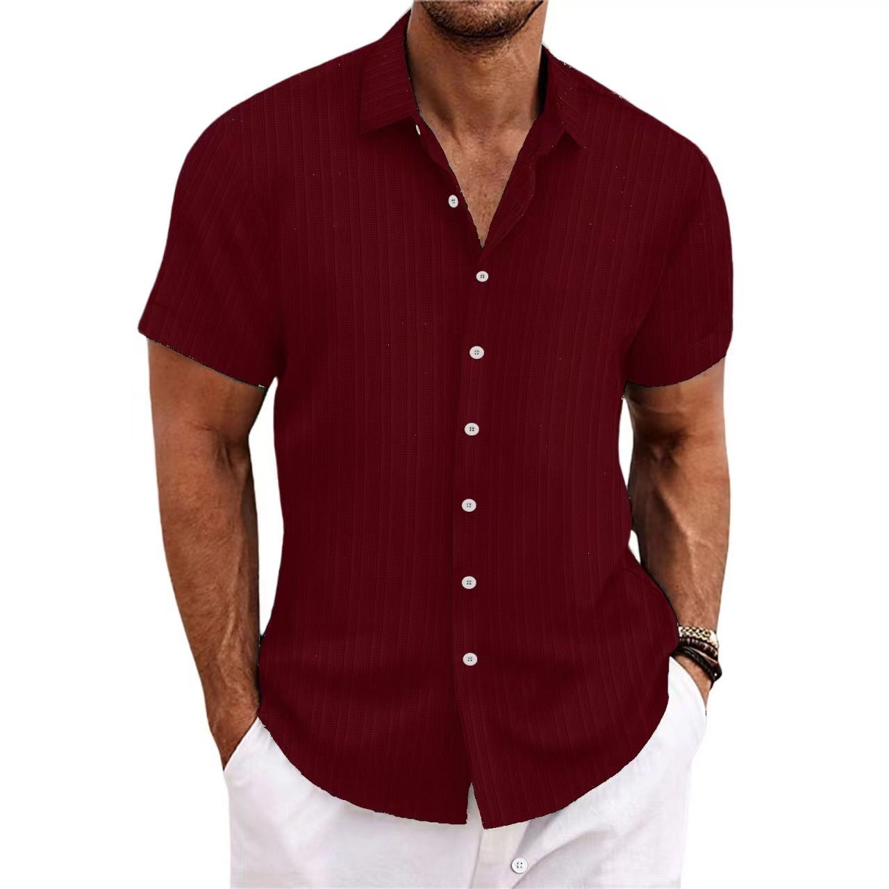 Men's Cotton and Linen Striped shirt