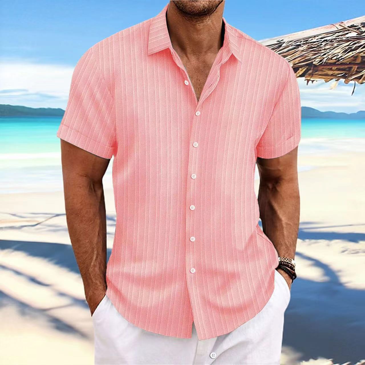 Men's Cotton and Linen Striped shirt