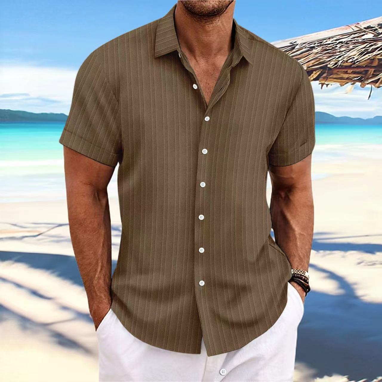 Men's Cotton and Linen Striped shirt