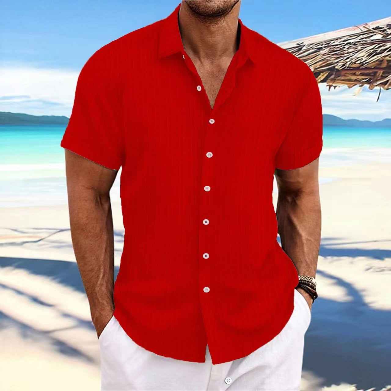 Men's Cotton and Linen Striped shirt