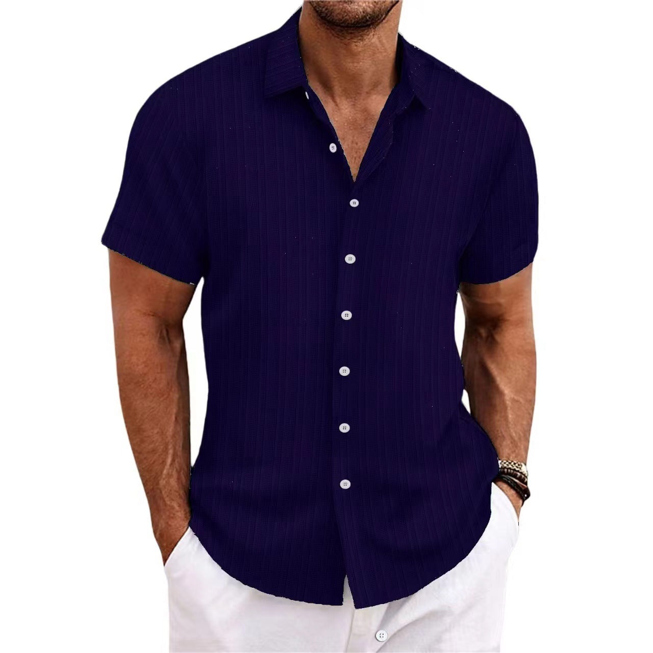 Men's Cotton and Linen Striped shirt