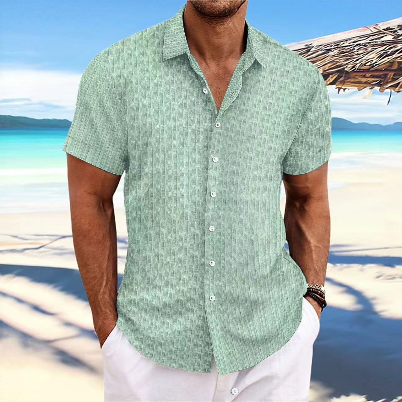 Men's Cotton and Linen Striped shirt