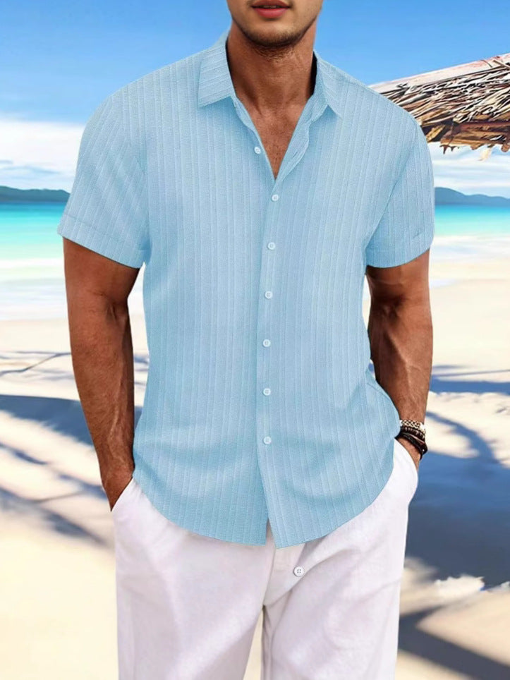 Men's Cotton and Linen Striped shirt
