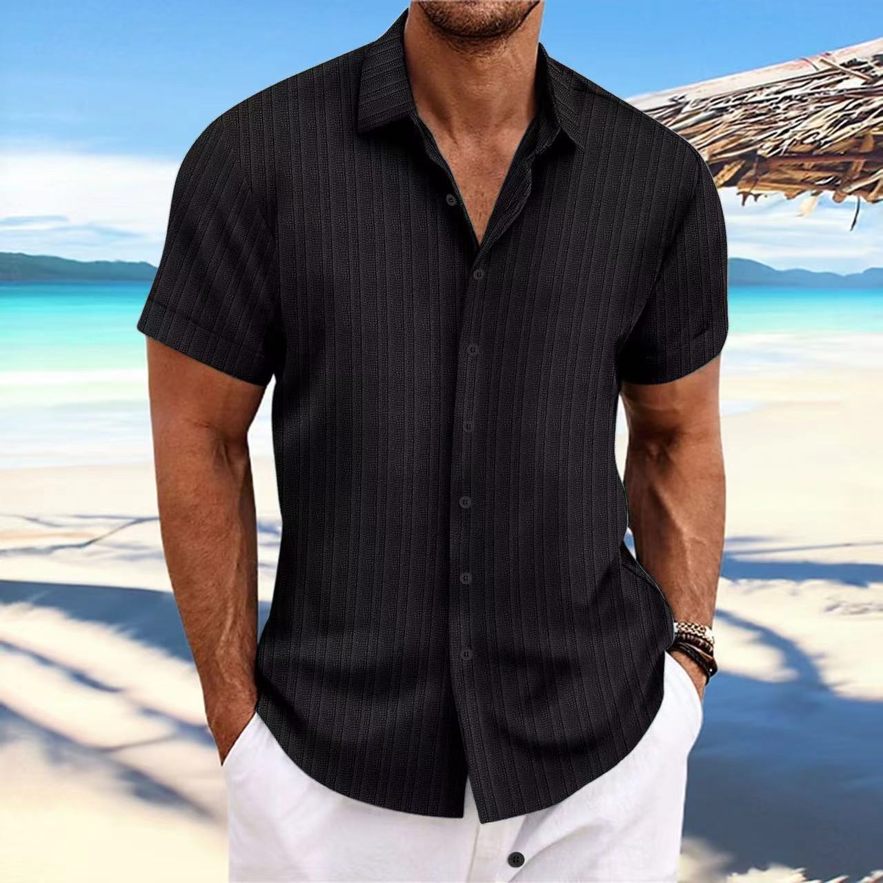 Men's Cotton and Linen Striped shirt
