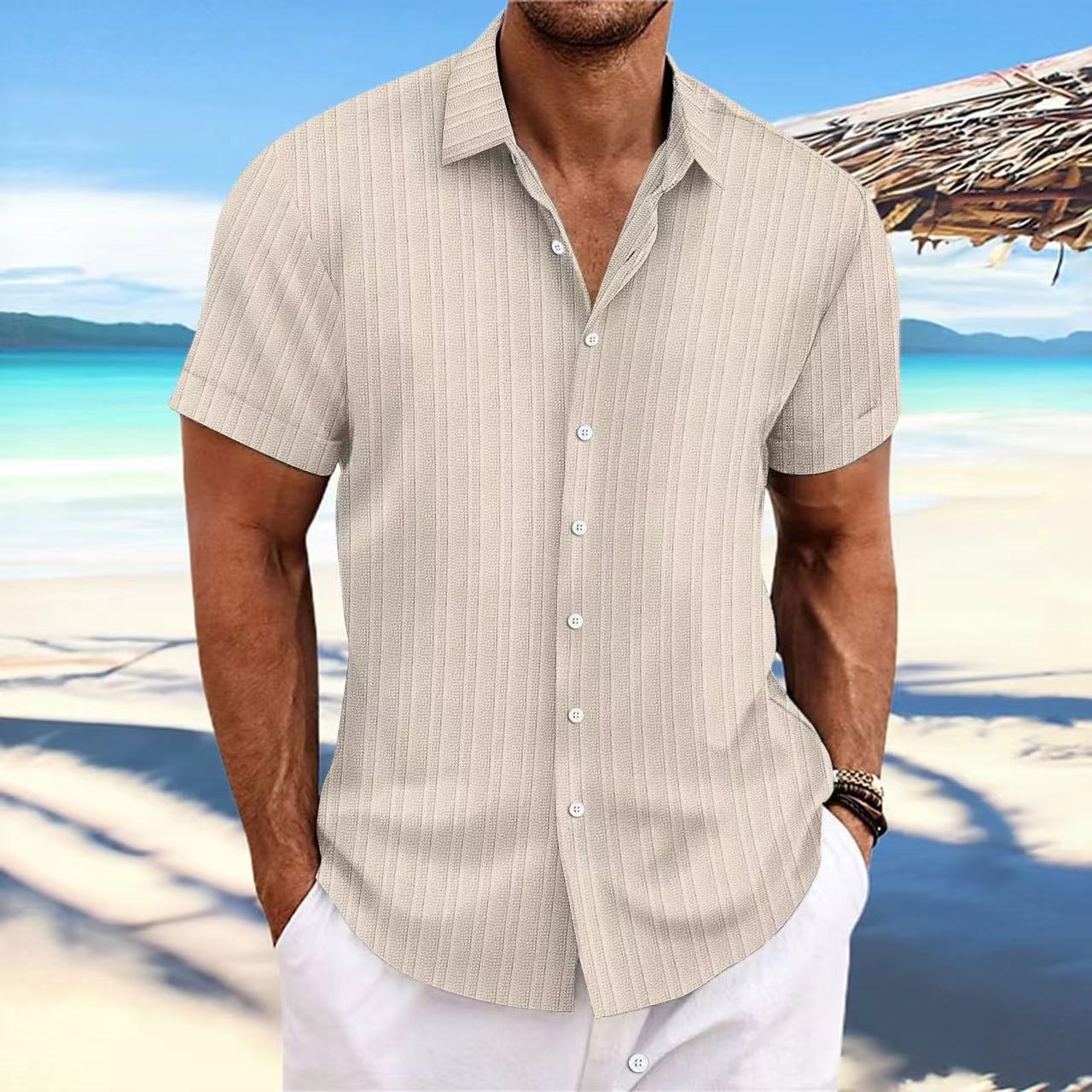 Men's Cotton and Linen Striped shirt