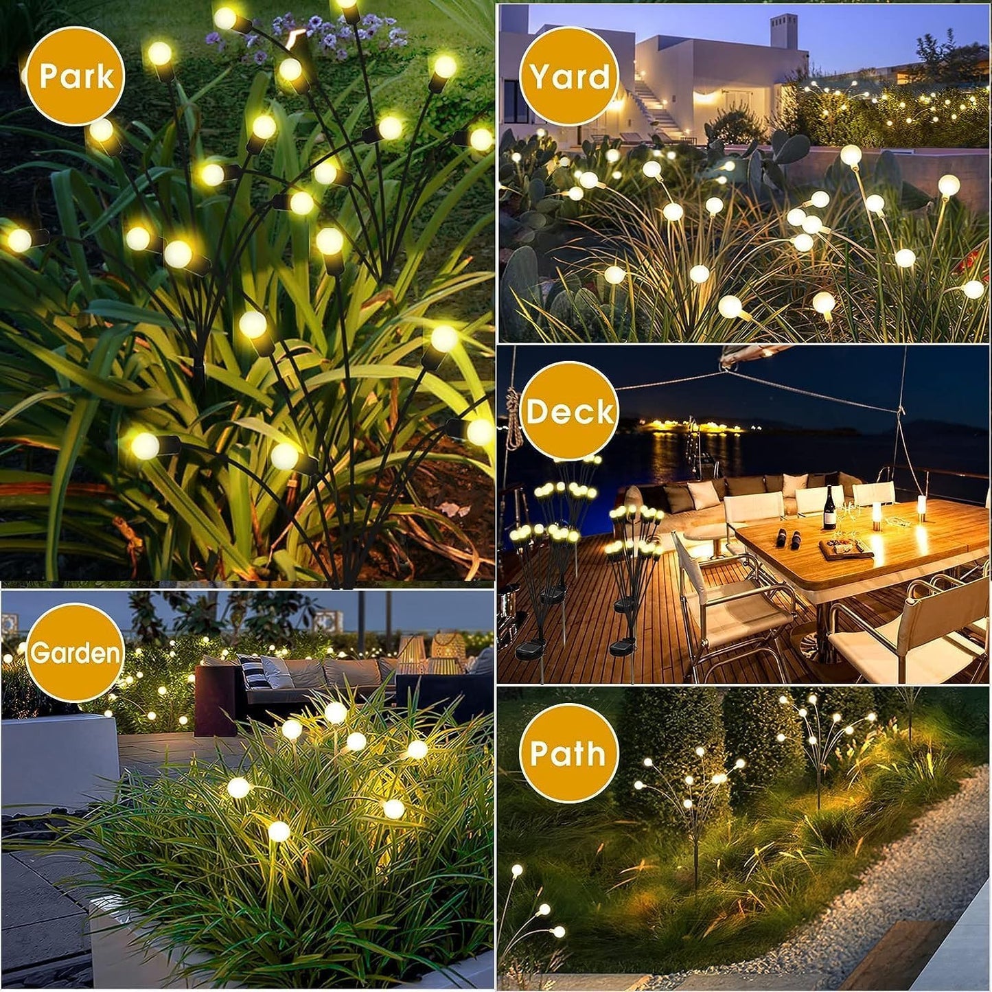 Solar Powered Outdoor Garden LED Lights - 8 pcs - Waterproof (Pack of 2)