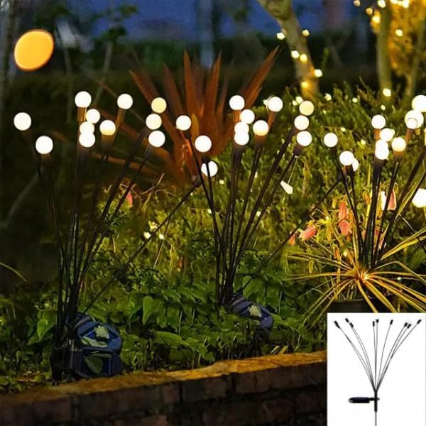 Solar Powered Outdoor Garden LED Lights - 8 pcs - Waterproof (Pack of 2)