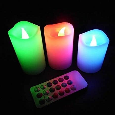 LED Pillar Candle Night Lamp Romantic
