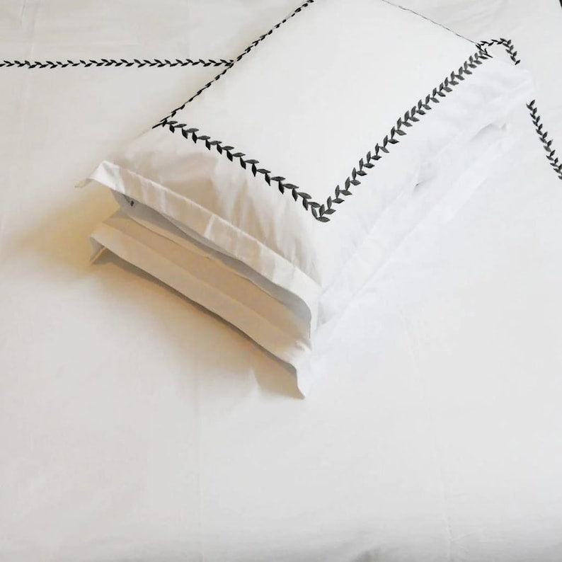 Willow Leaves linen Duvet Cover