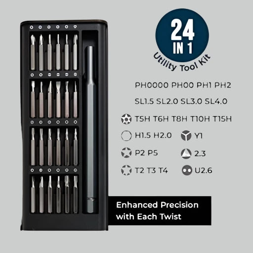 24 pcs Precision Screwdriver Set with Alloy S2 Steel Bits