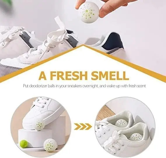 Air Freshener Deodorizer Balls for Shoes Bags, Lockers (Pack of 6)