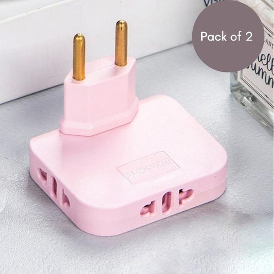3 in 1 Rotatable Adaptor Mini Slim Wireless Outlet Adapter (Pack of 2)