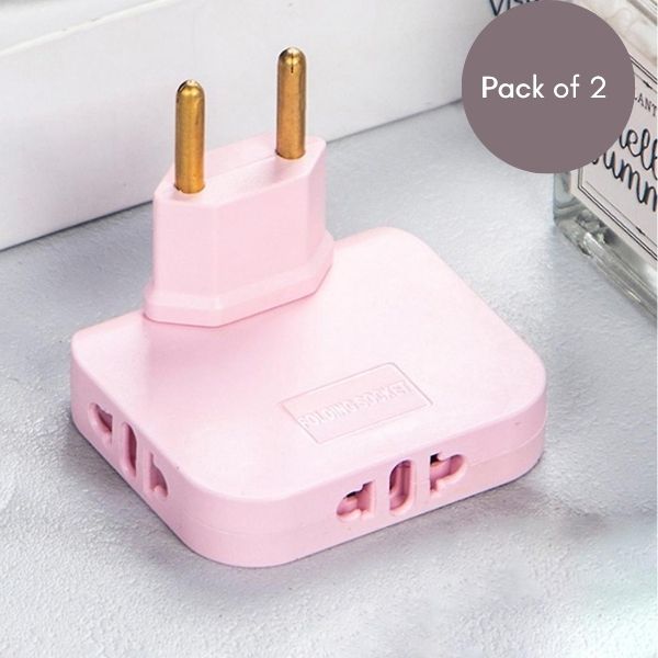 3 in 1 Rotatable Adaptor Mini Slim Wireless Outlet Adapter (Pack of 2)