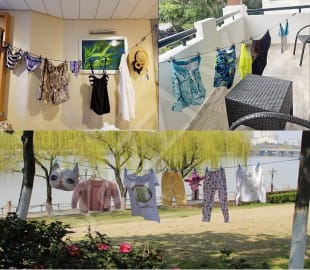 Multi Functional Drying Rope with 12 Clips and 2 Hooks (Pack of 2)